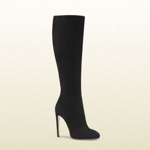 GUCCI Knee High Black Suede Boots size 8